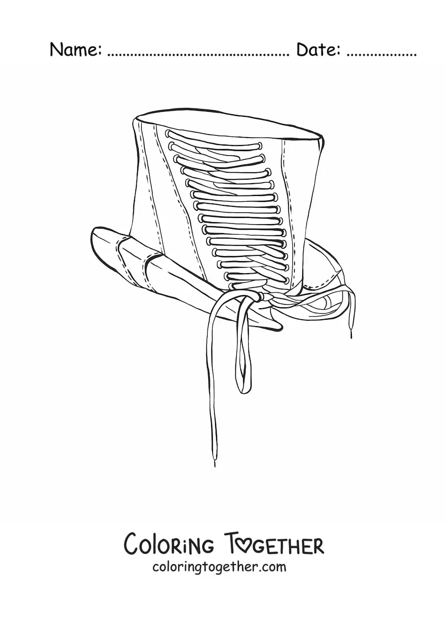 Coloring page of an antique top hat