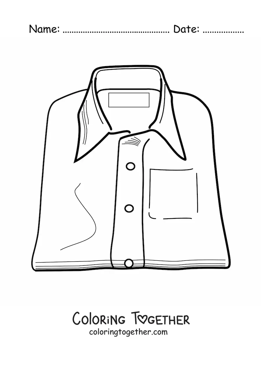 Coloring page of a folded shirt