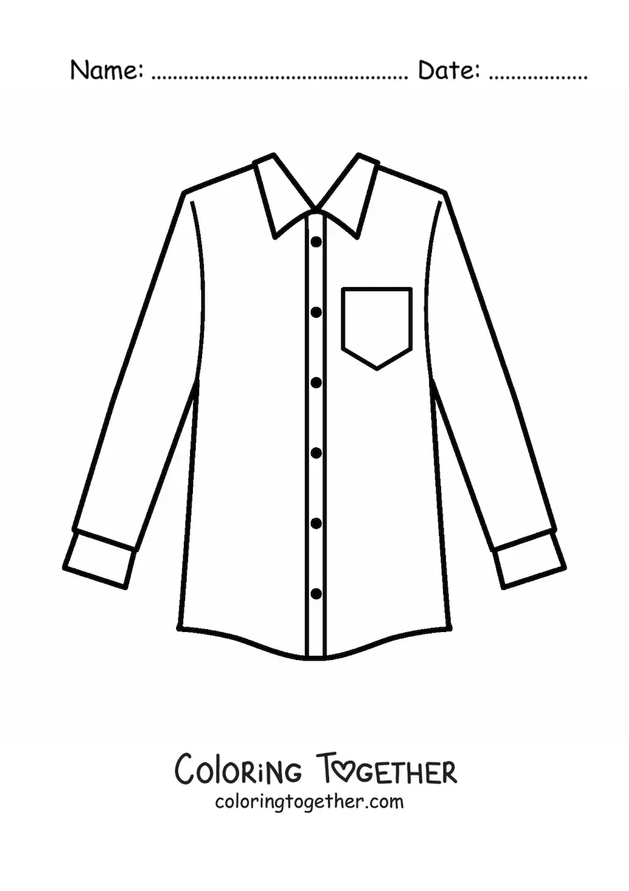 Coloring page of a shirt
