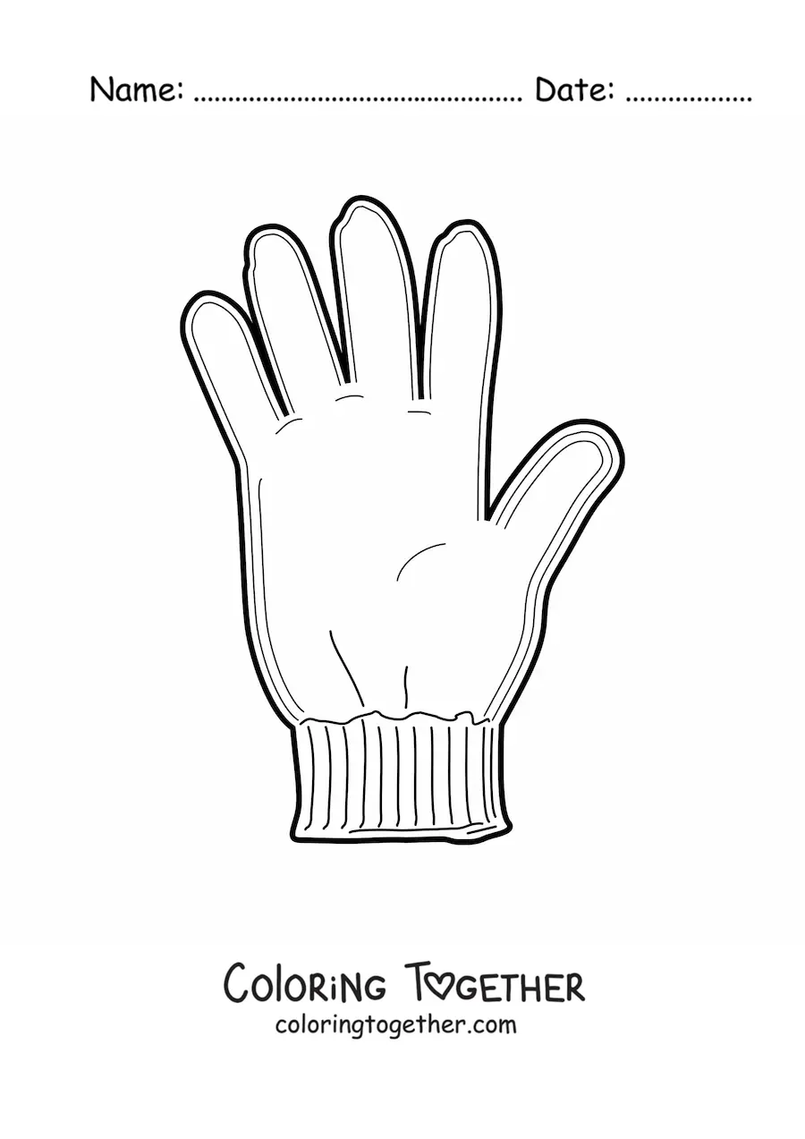 Coloring page of a glove