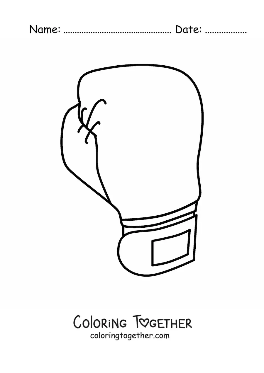 Coloring page of a fighting glove