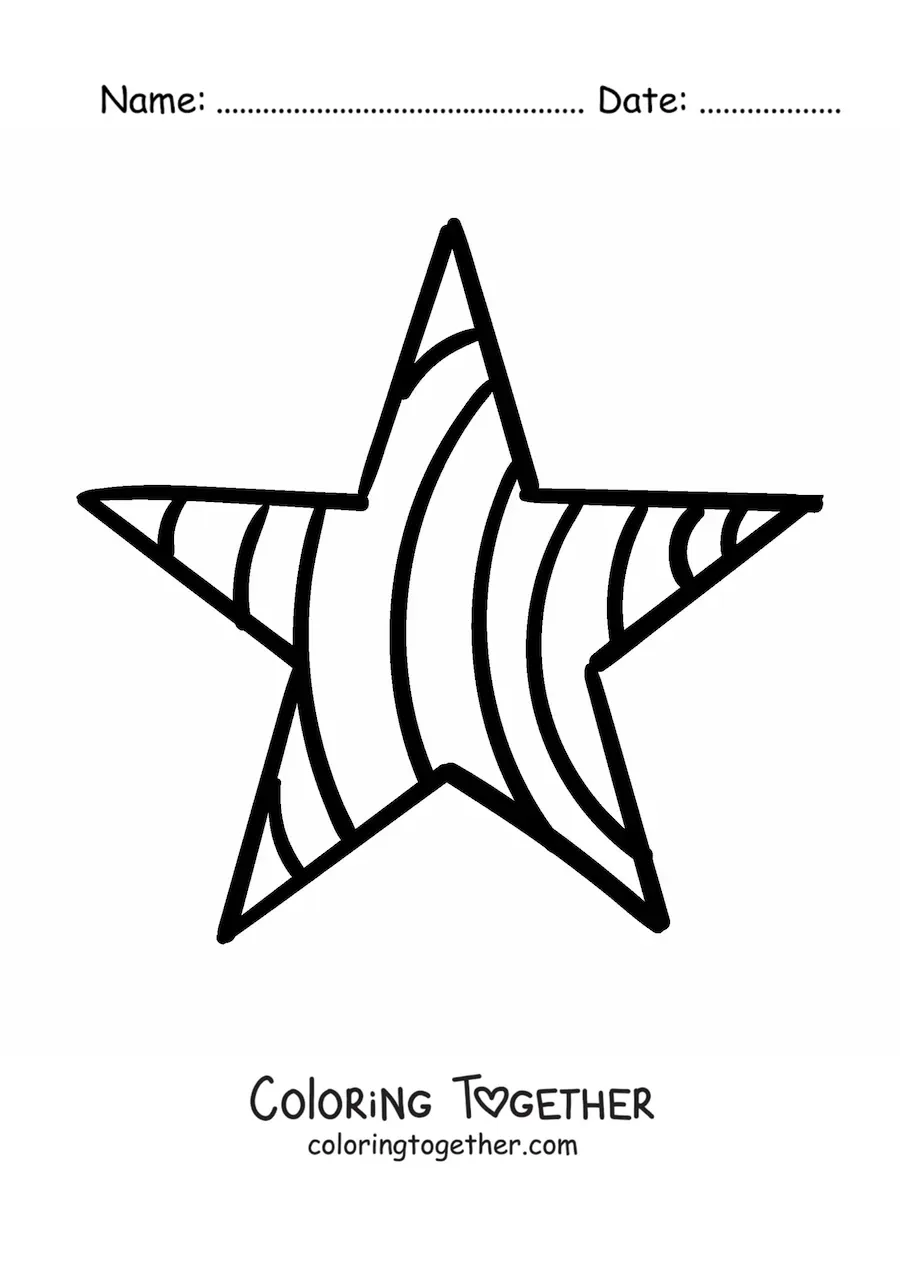 Coloring page of a pretty star
