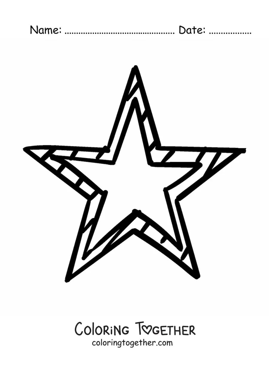 Coloring page of a star