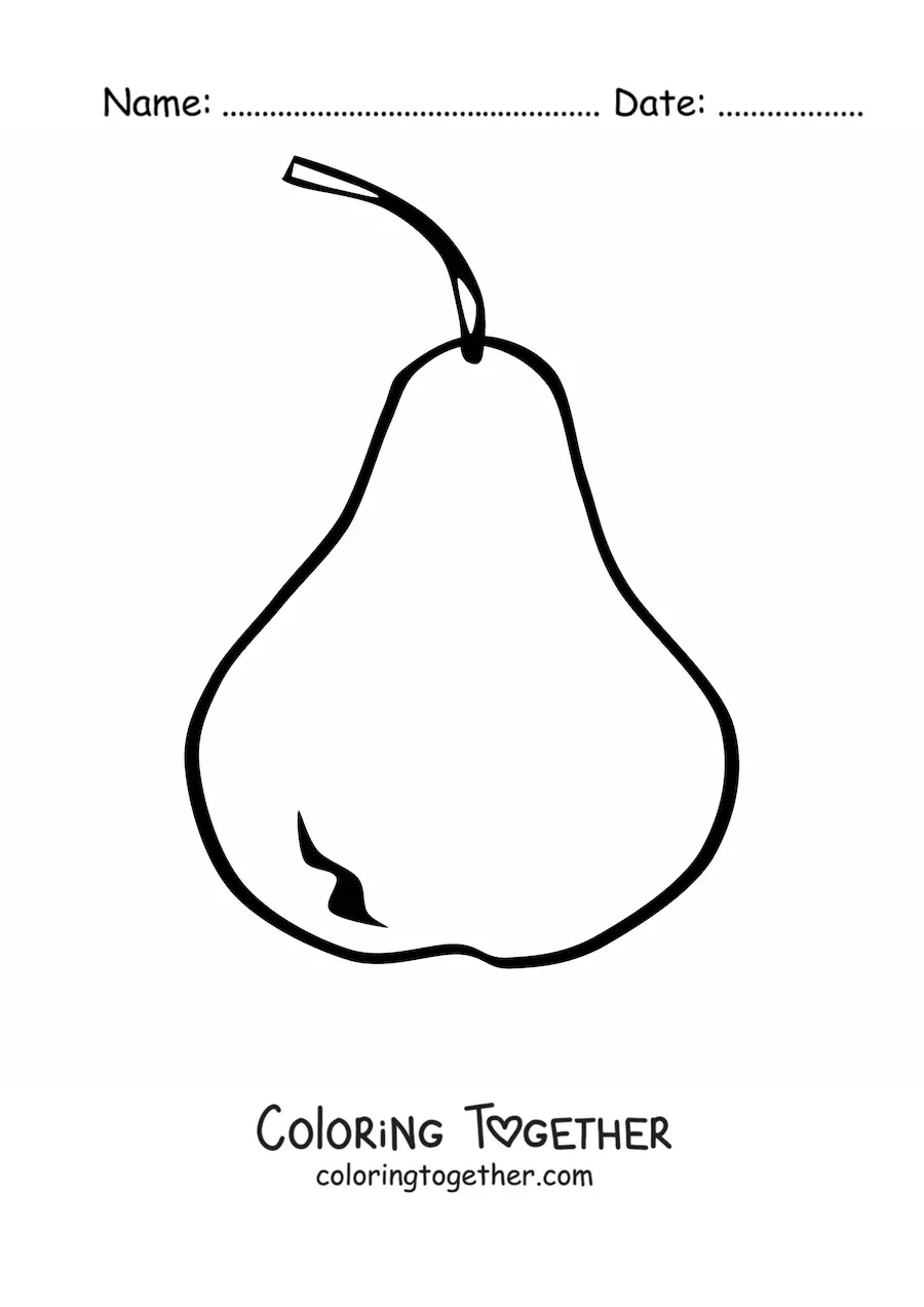Coloring page of a pear