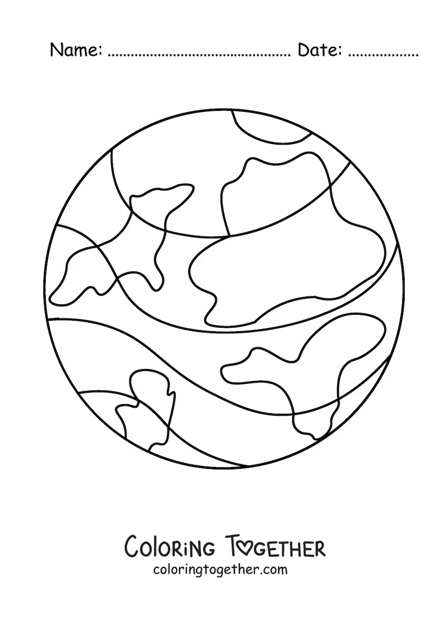 Coloring page of the Earth from space