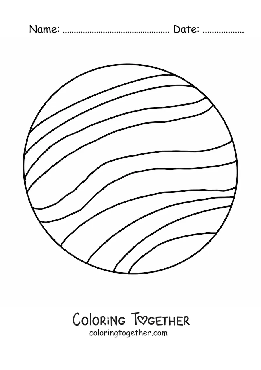 Coloring page of the planet Venus