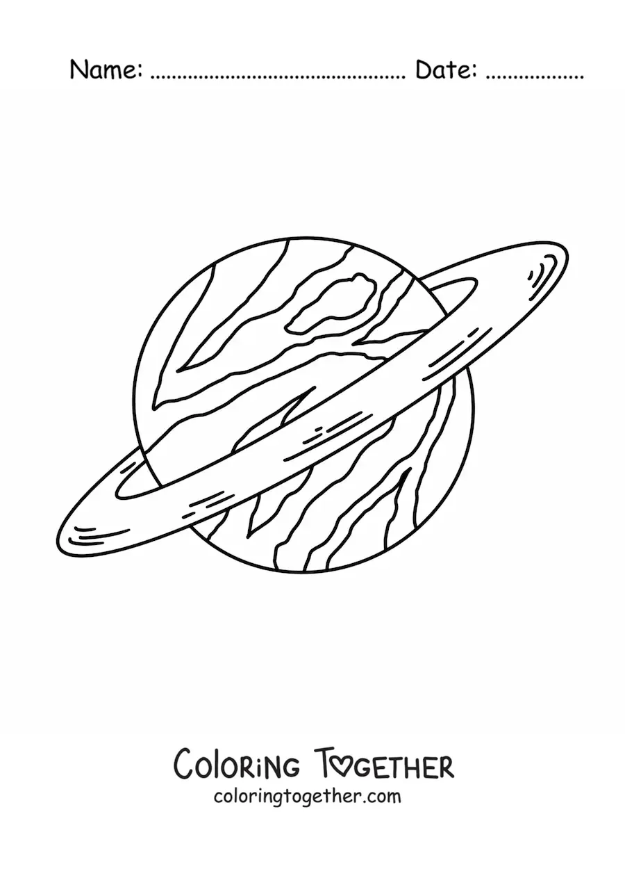 Coloring page of the planet Saturn