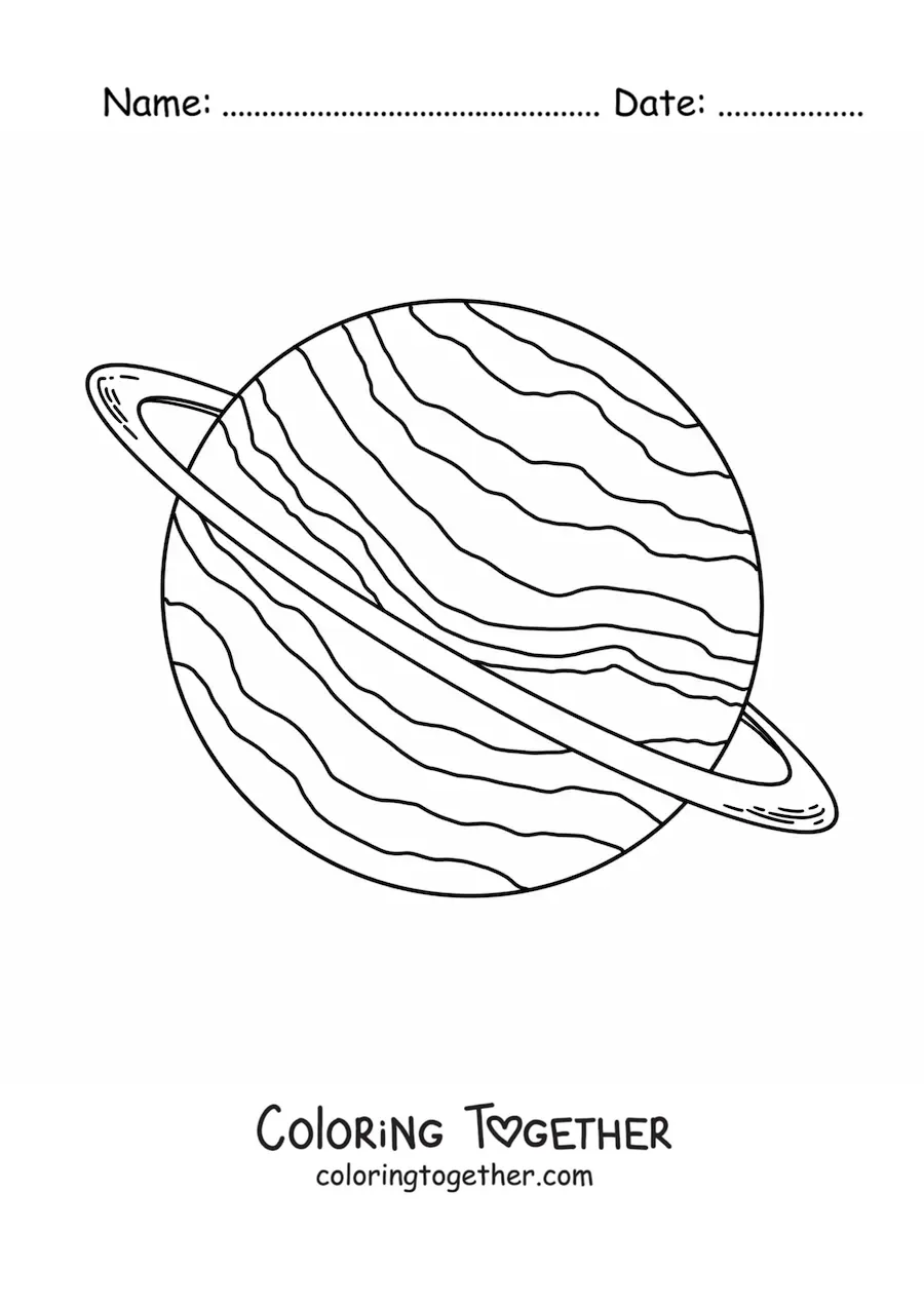 Coloring page of the planet Uranus