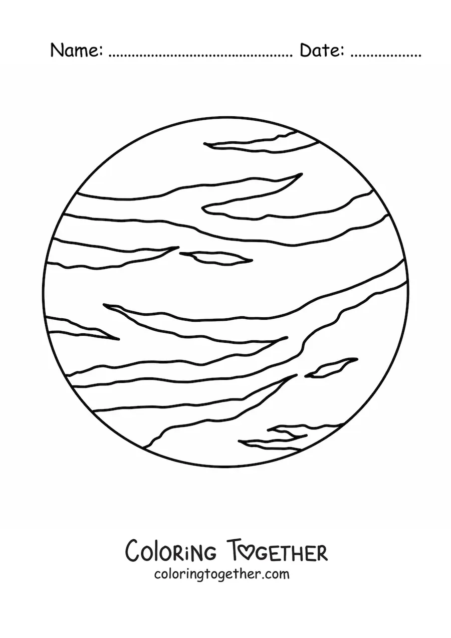 Coloring page of the planet Neptune