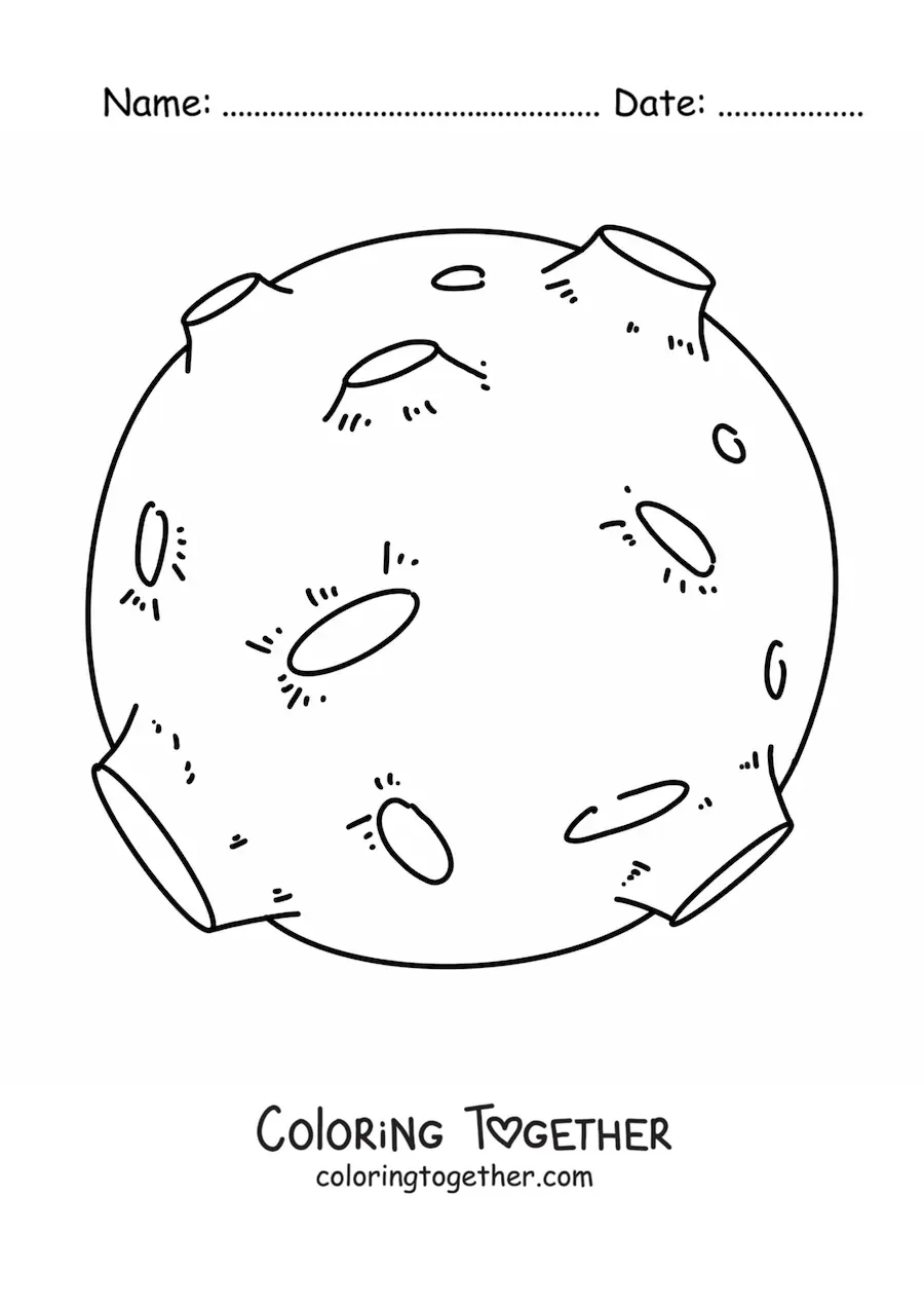 Coloring page of the Moon
