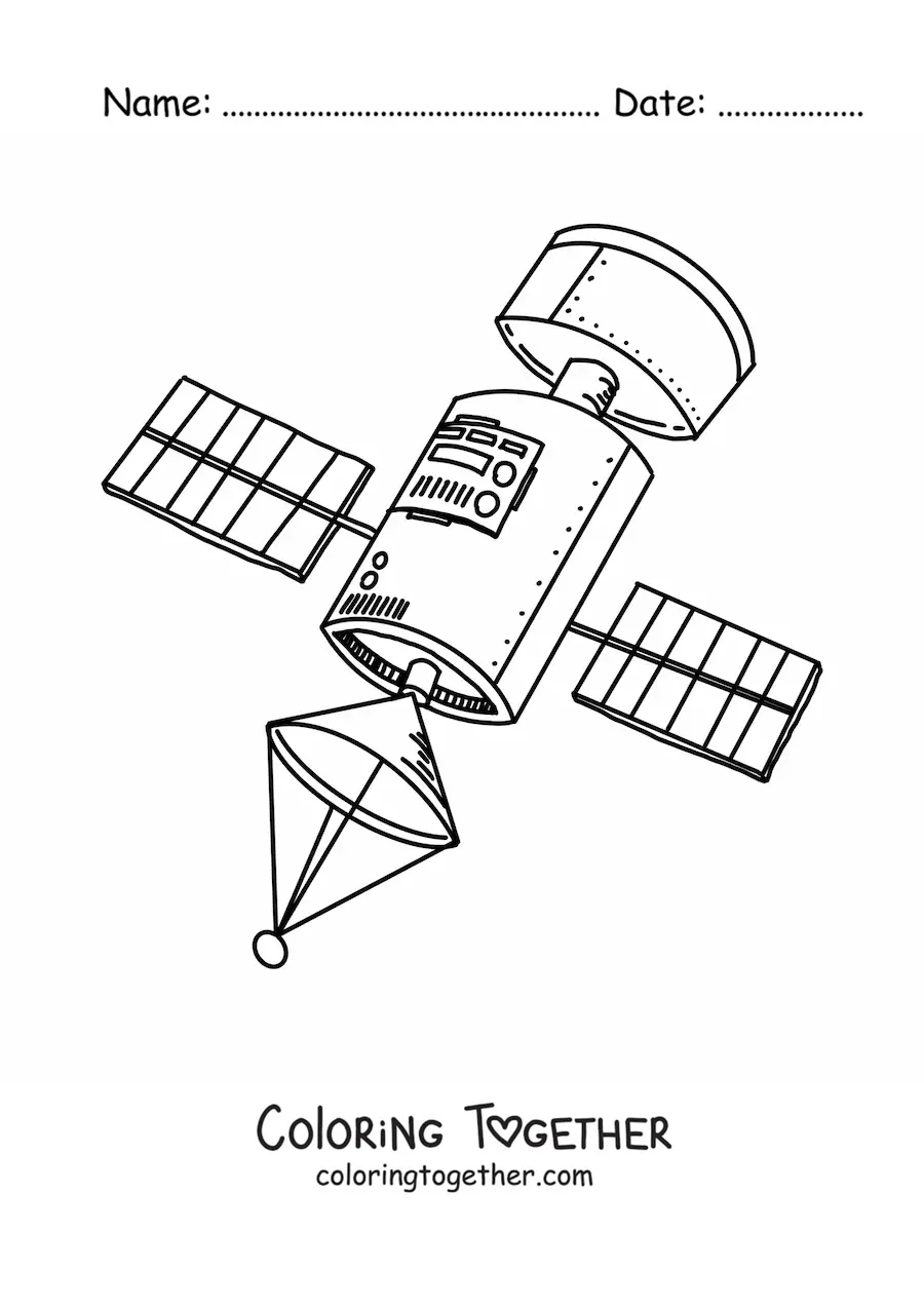 Coloring page of a satellite