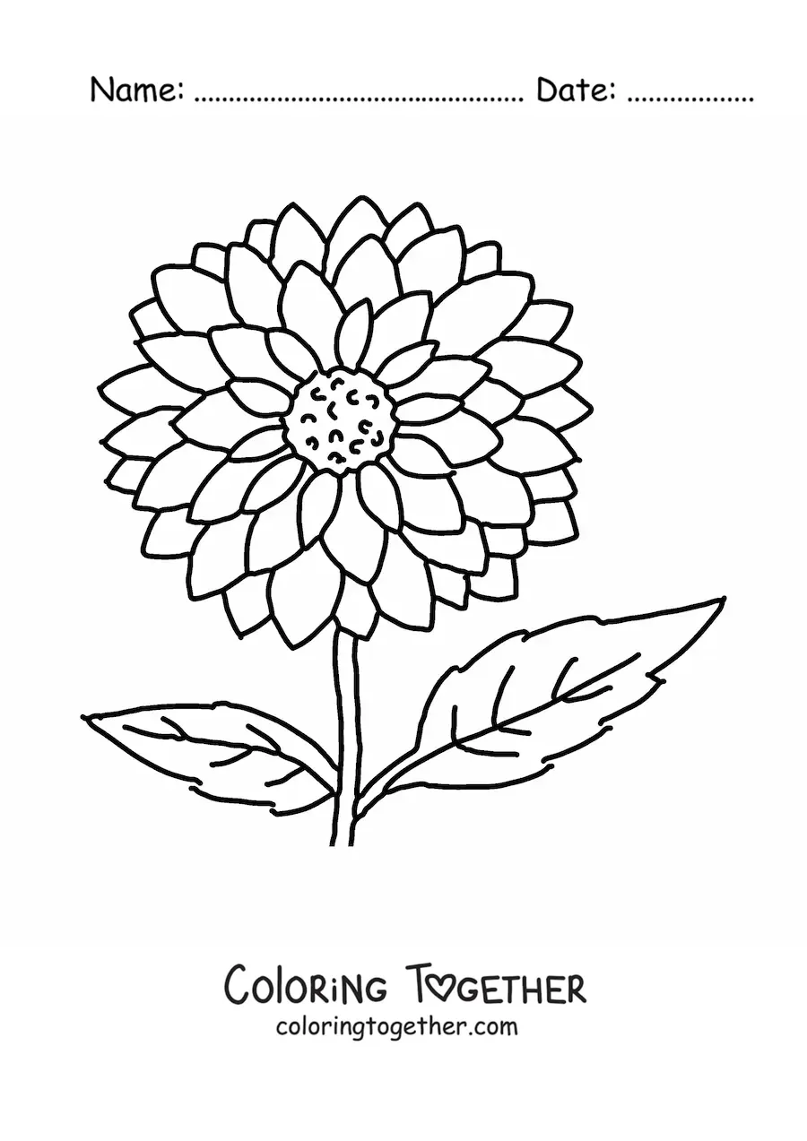 Coloring page of a spring flower