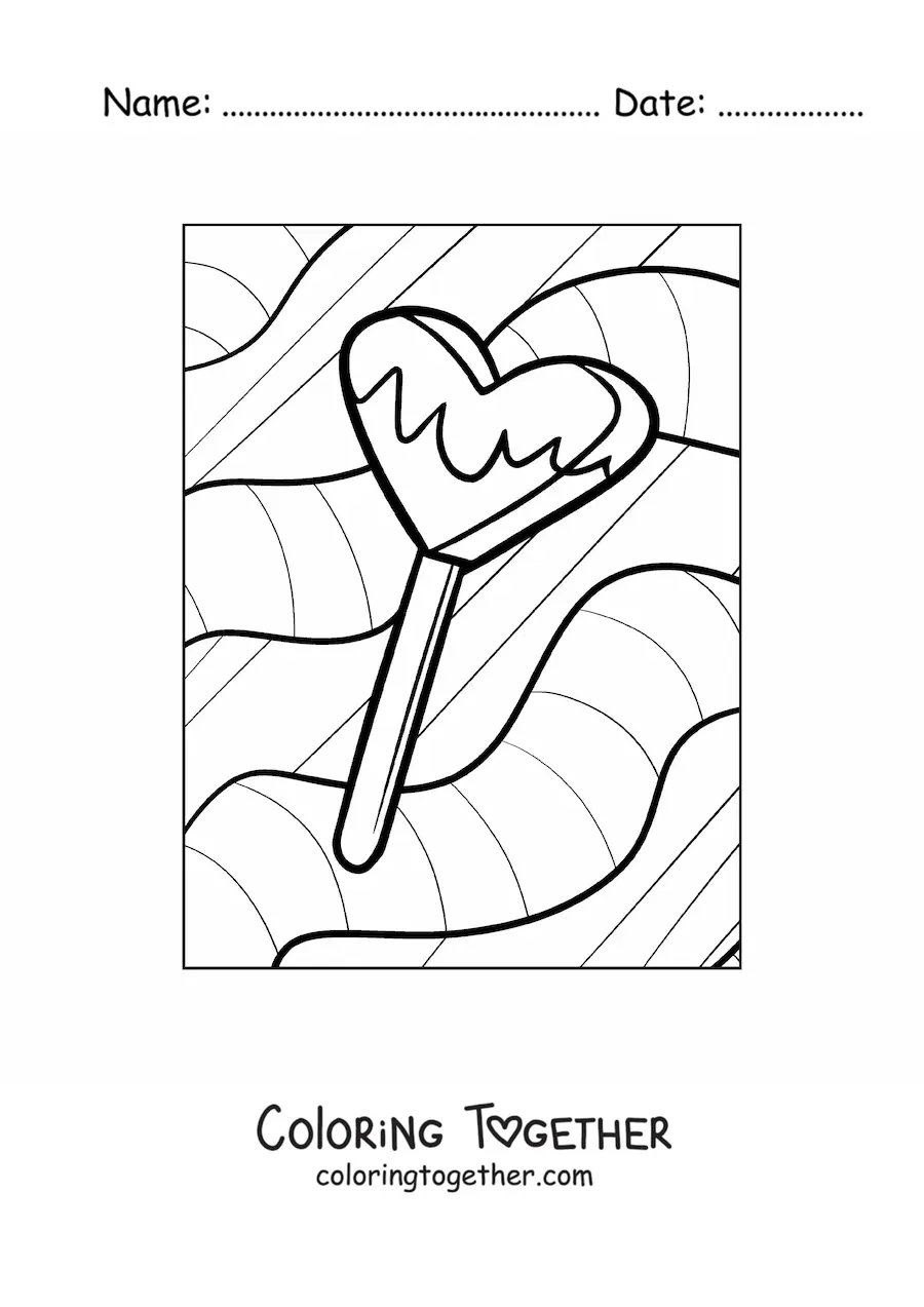 Coloring page of a summer ice pop