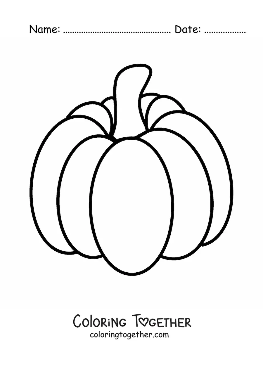 Coloring page of a pumpkin