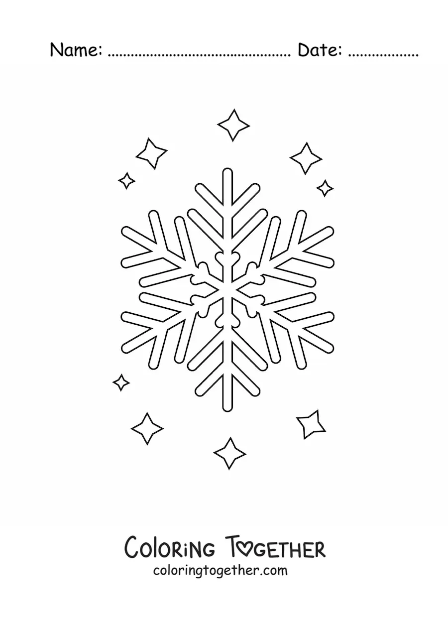 Coloring page of a snowflake