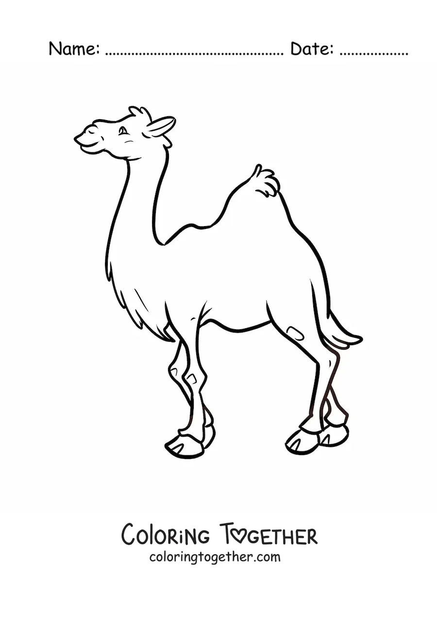 Coloring page of a dromedary