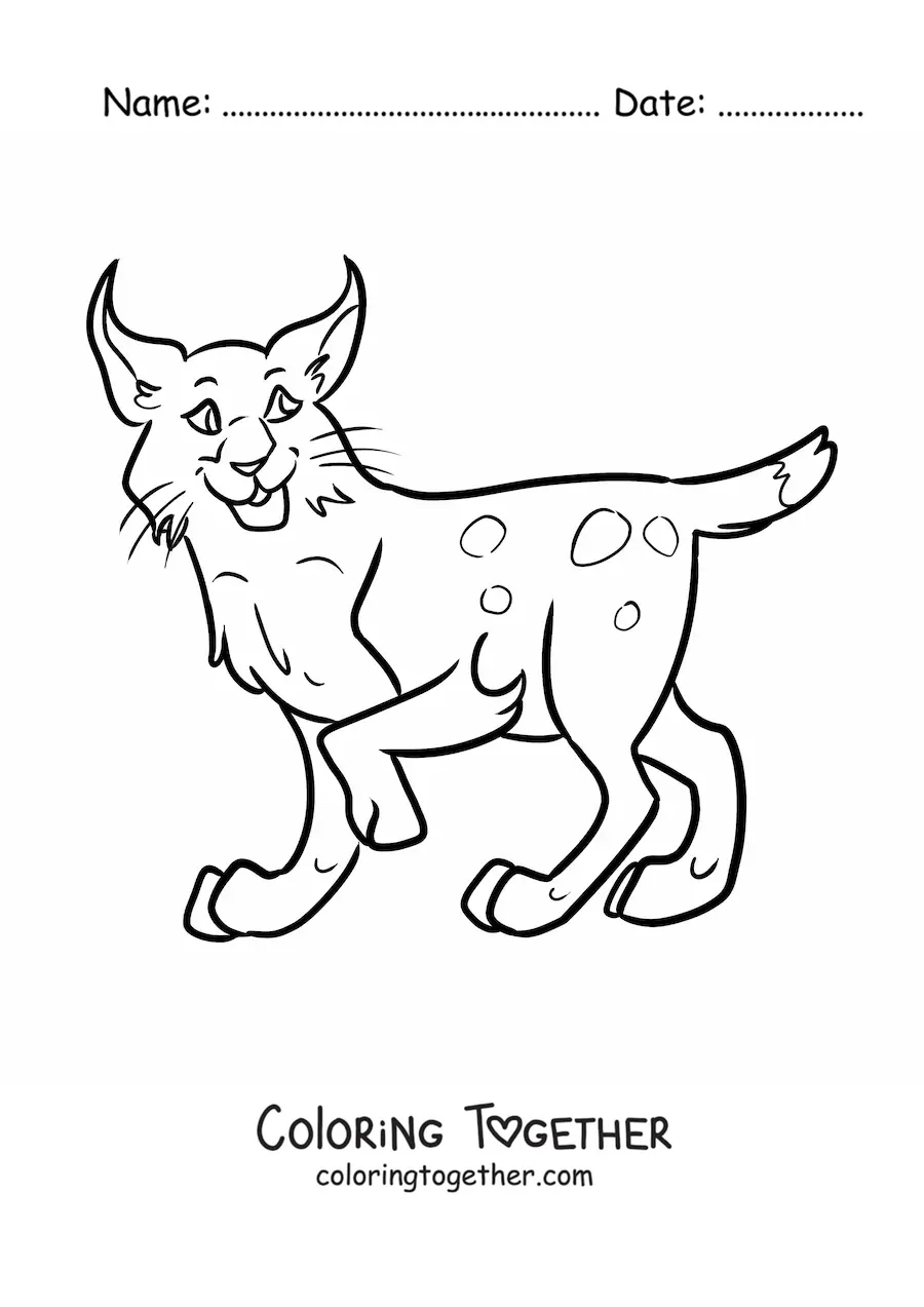Coloring page of a desert lynx