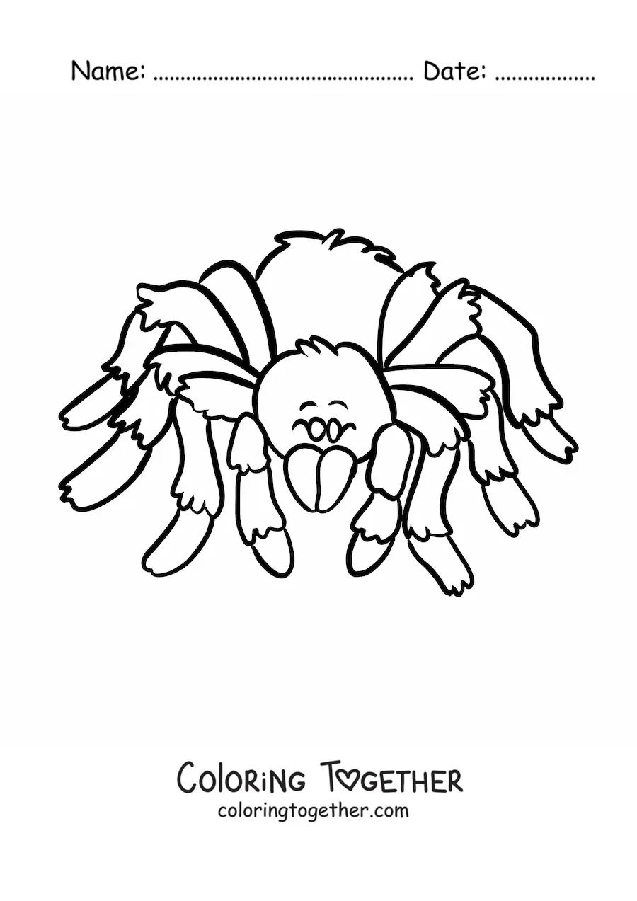 Coloring page of a desert spider