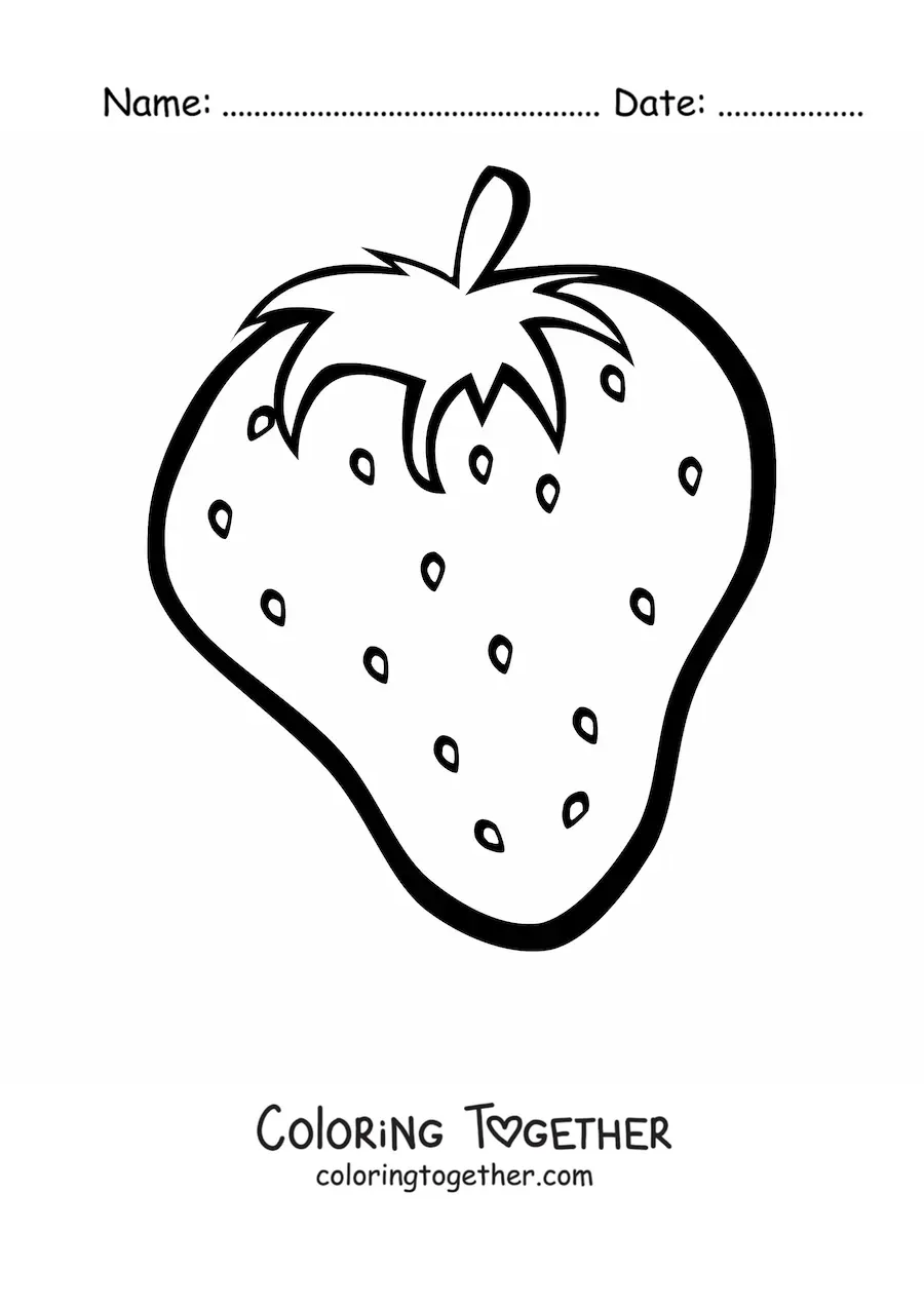Coloring page of a strawberry