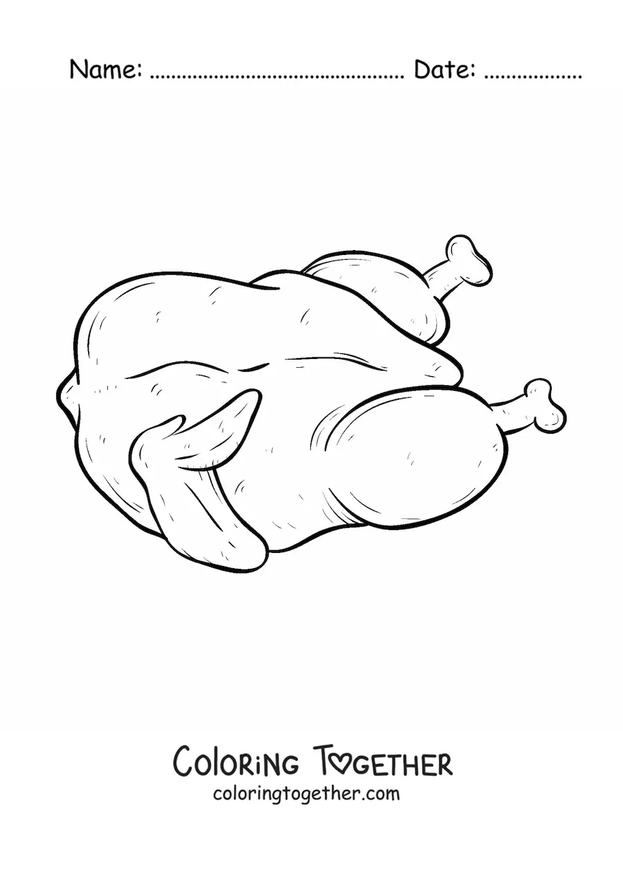 Coloring page of a piece of white meat