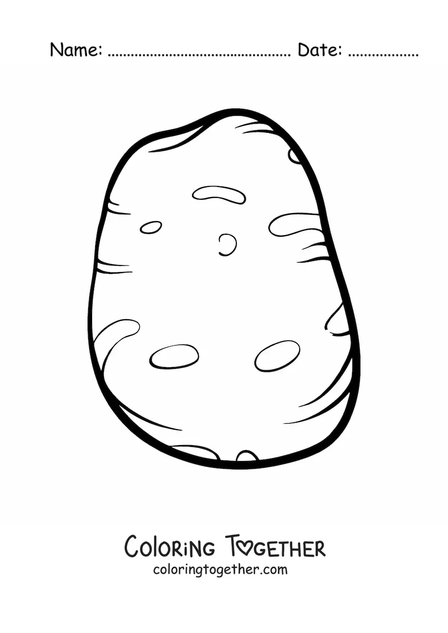Coloring page of a potato