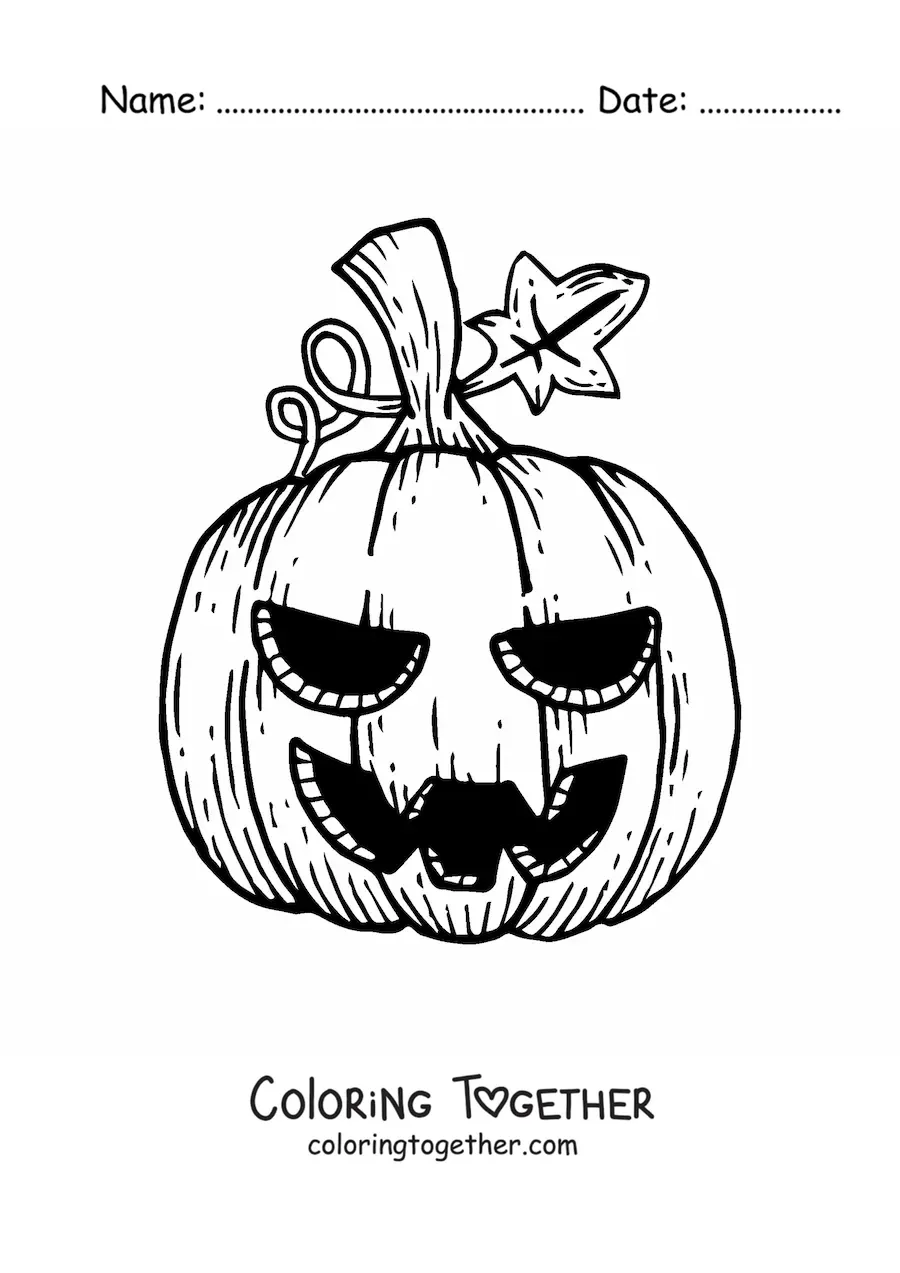 Coloring page of a Halloween pumpkin