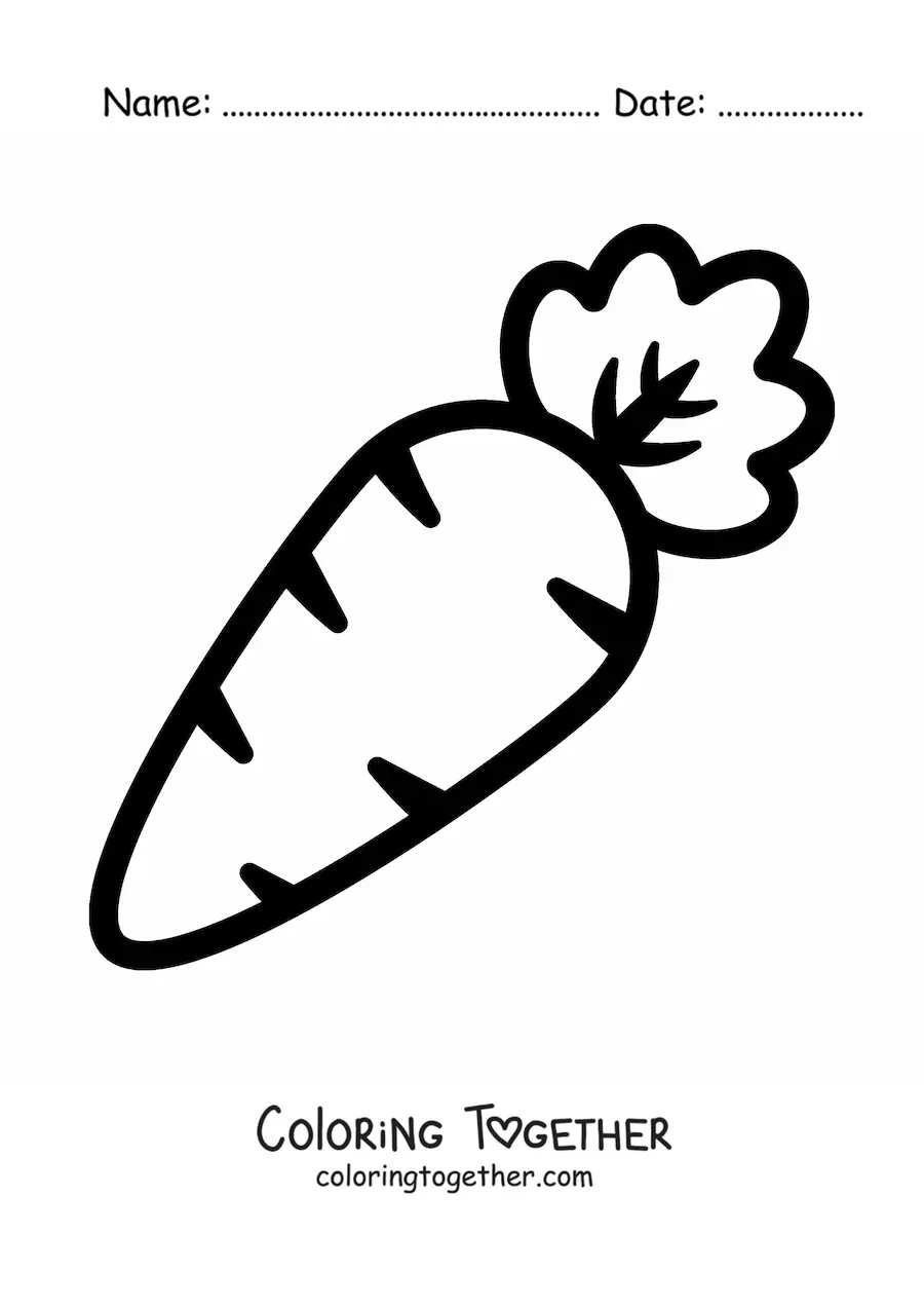 Coloring page of a big carrot