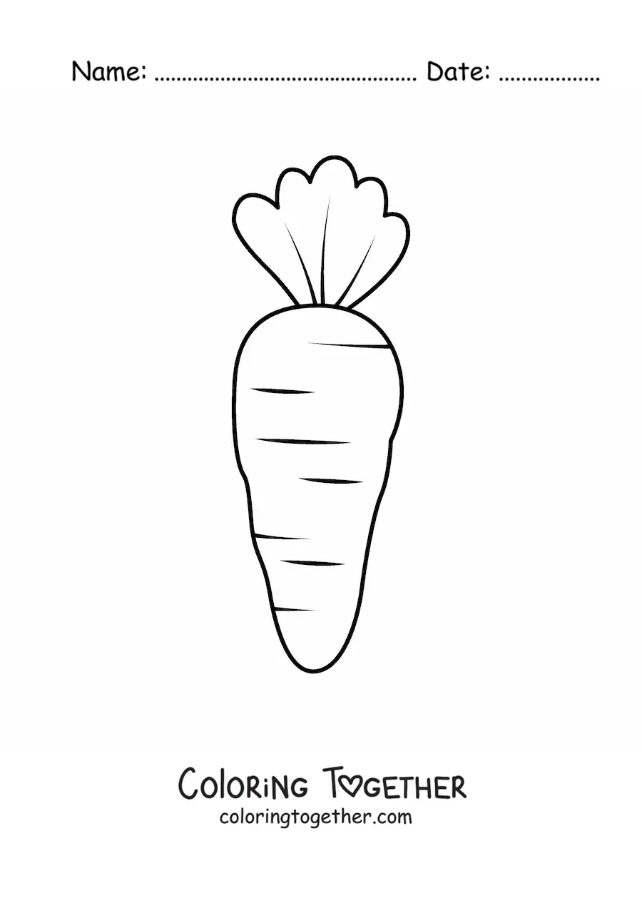 Coloring page of a carrot
