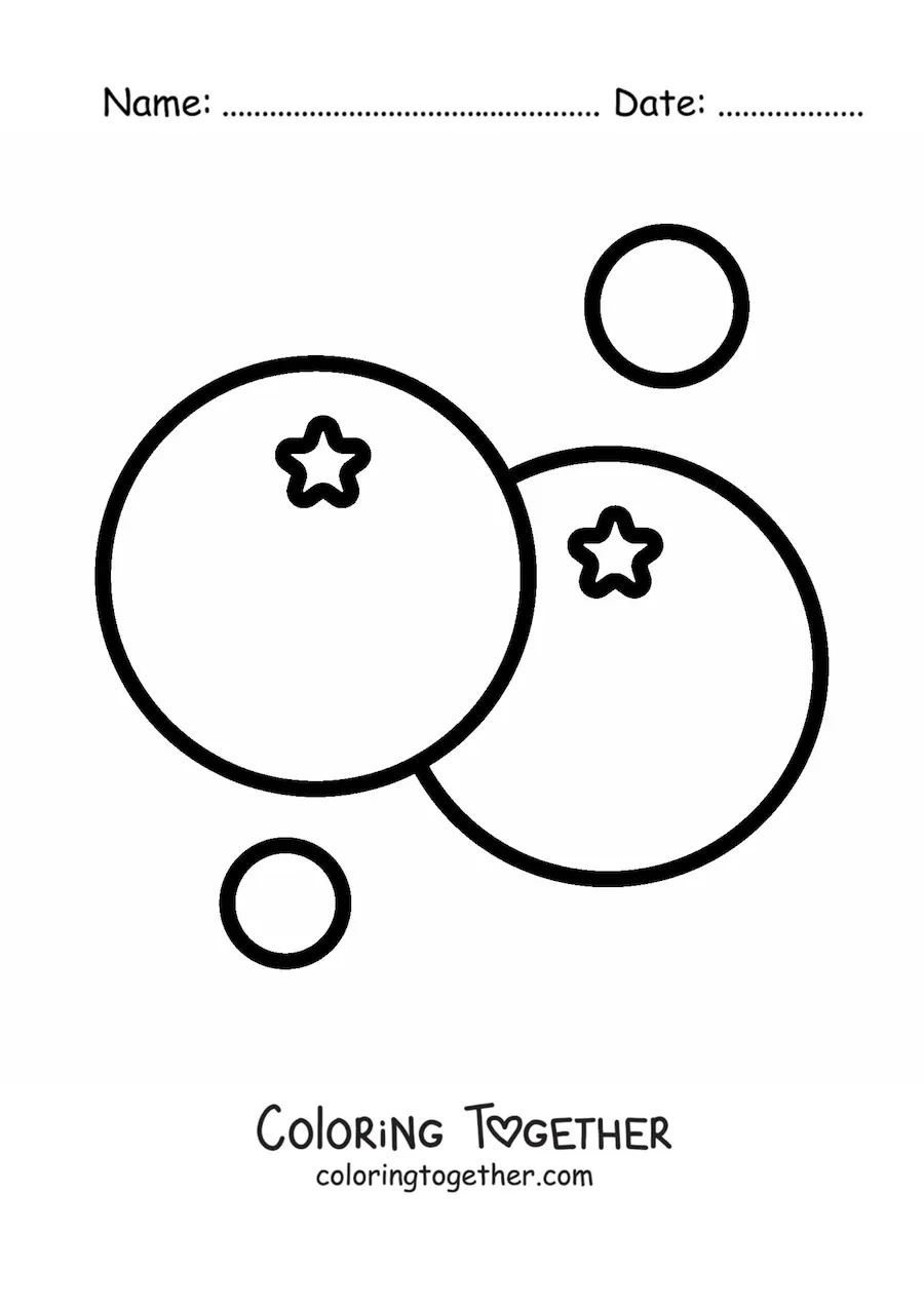 Coloring page of two simple tomatoes