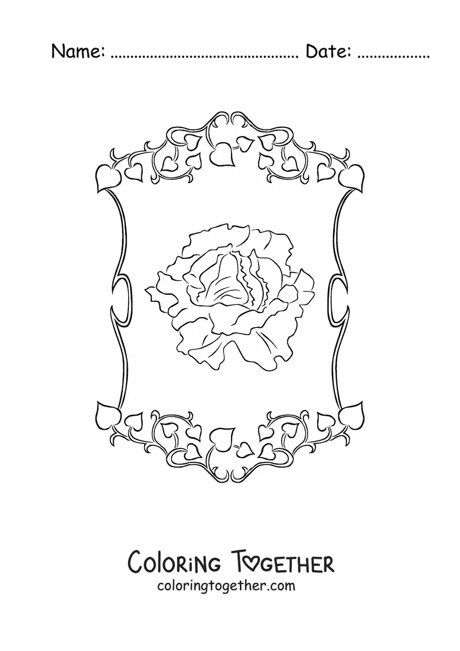 Coloring page of a realistic lettuce