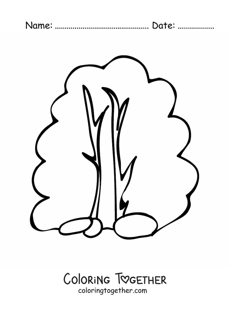 Coloring page of a big bush