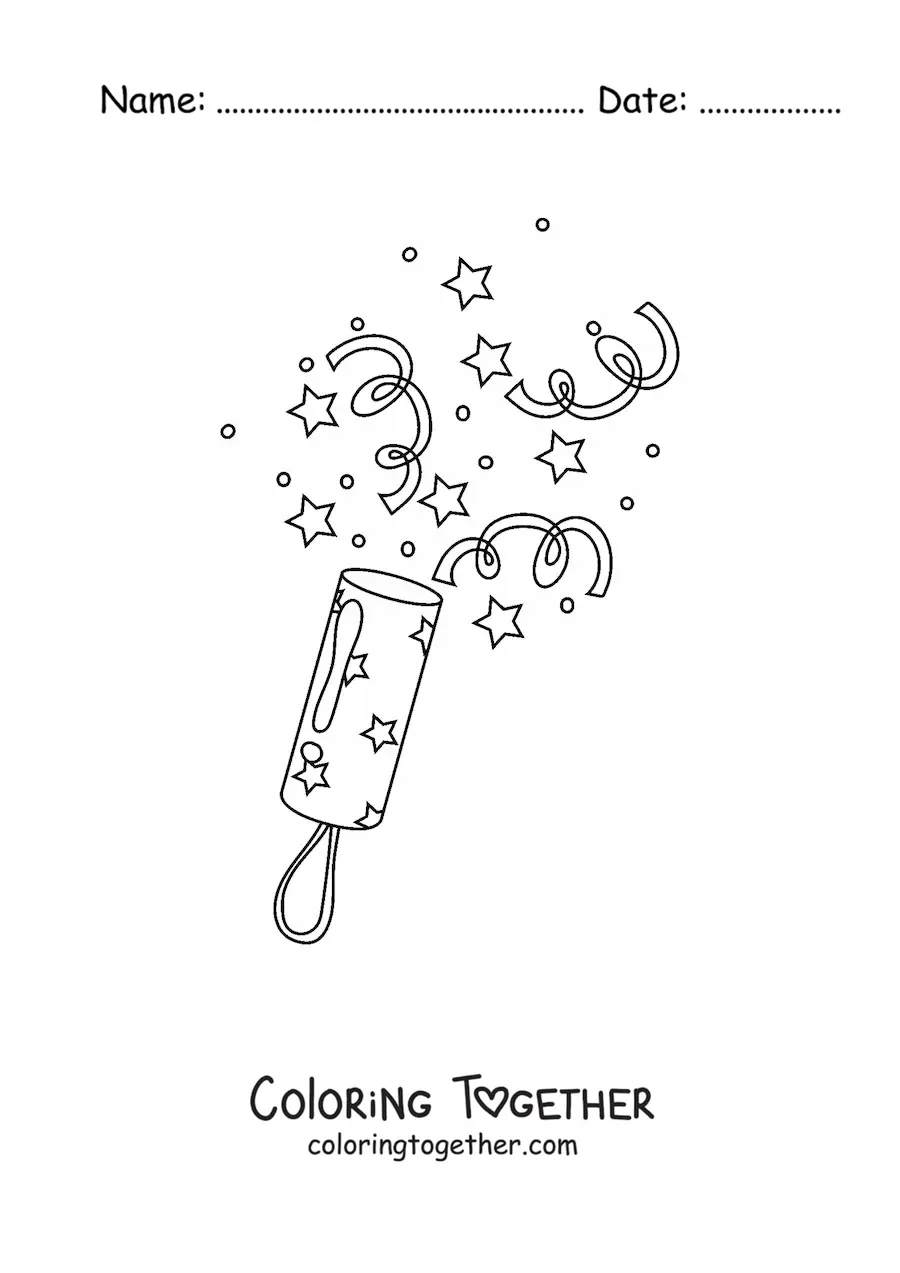Coloring page of New Year confetti