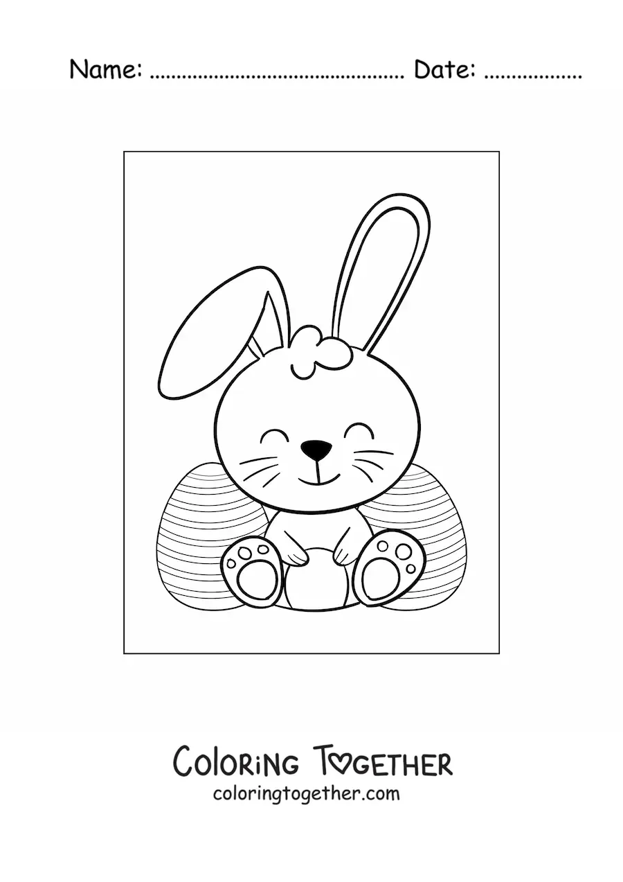 Coloring page of a big Easter bunny