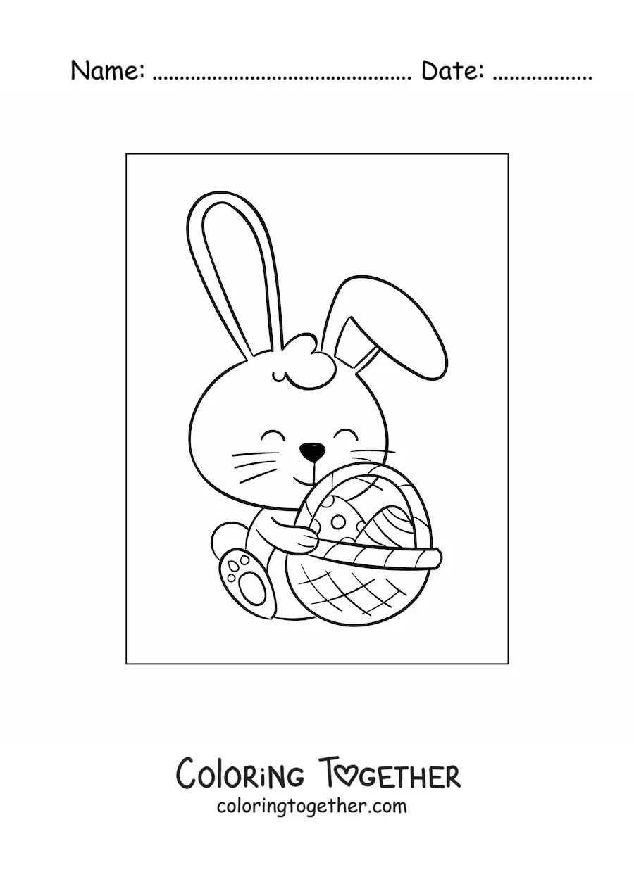 Coloring page of the cartoon Easter bunny