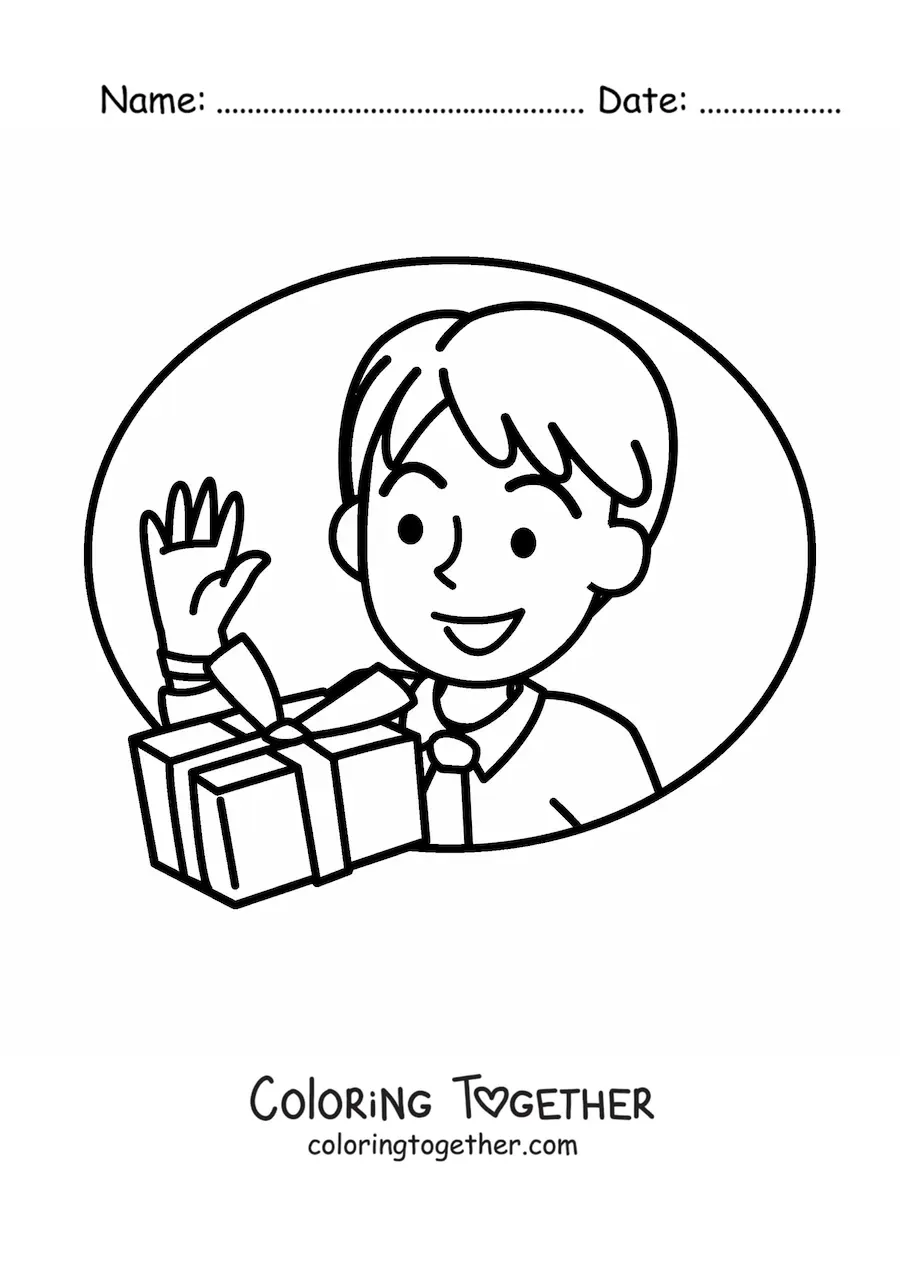 Coloring page of a gift for dad on Father's Day