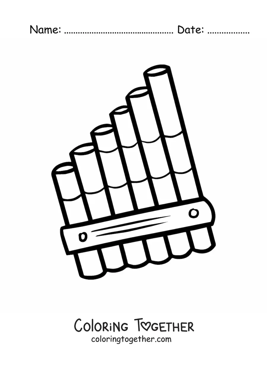 Coloring page of a pan flute