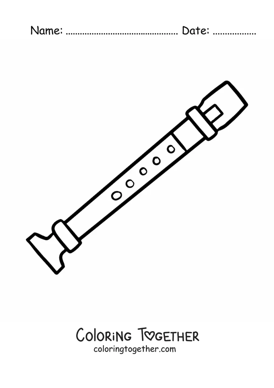 Coloring page of a recorder