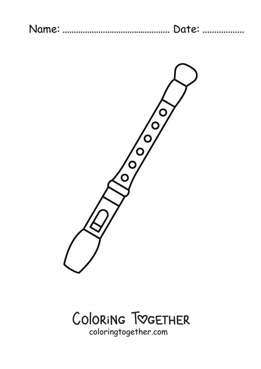 Coloring page of a simple recorder