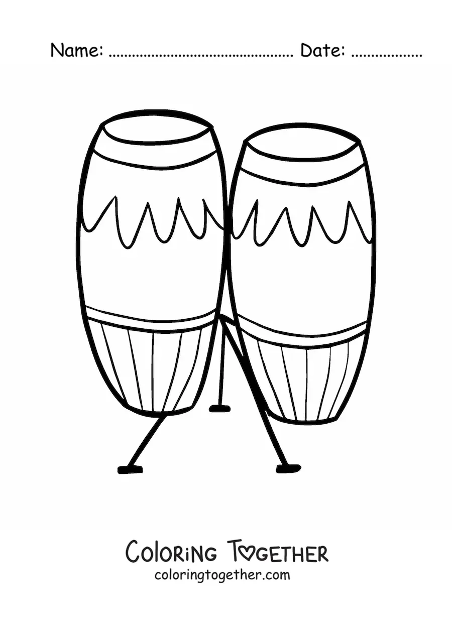 Coloring page of a conga