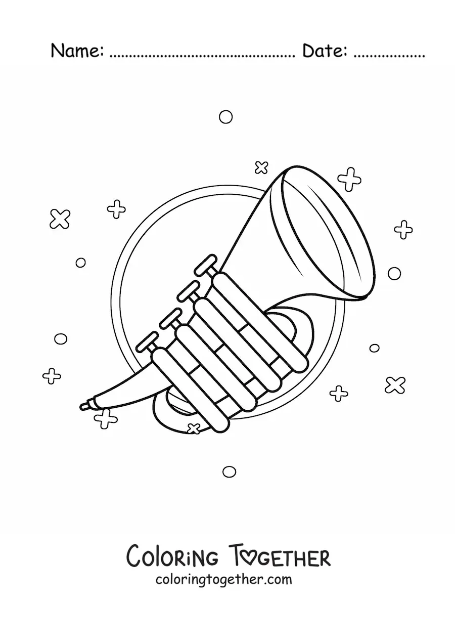 Coloring page of a trumpet