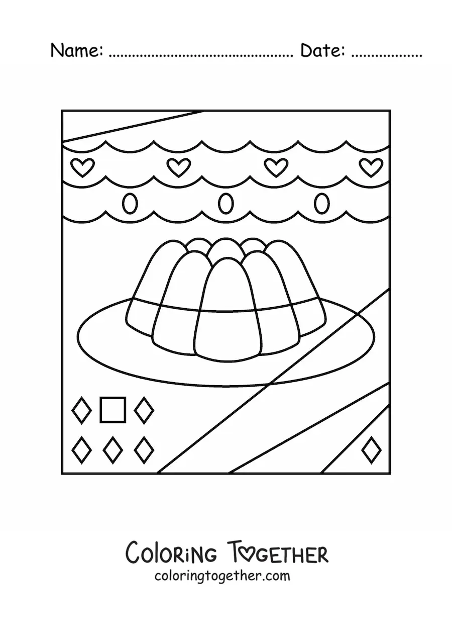 Coloring page of a jelly with geometric shapes