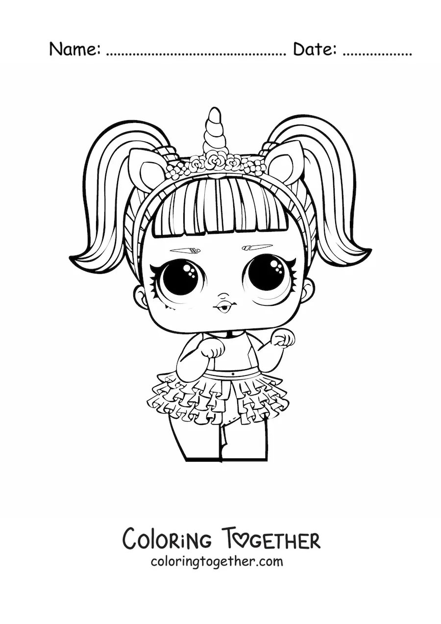 Coloring page of L.O.L. Surprise Unicorn