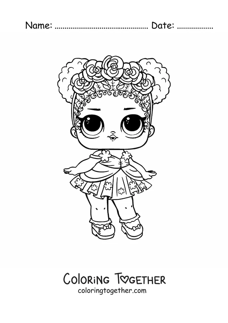Coloring page of L.O.L. Surprise Flower Child