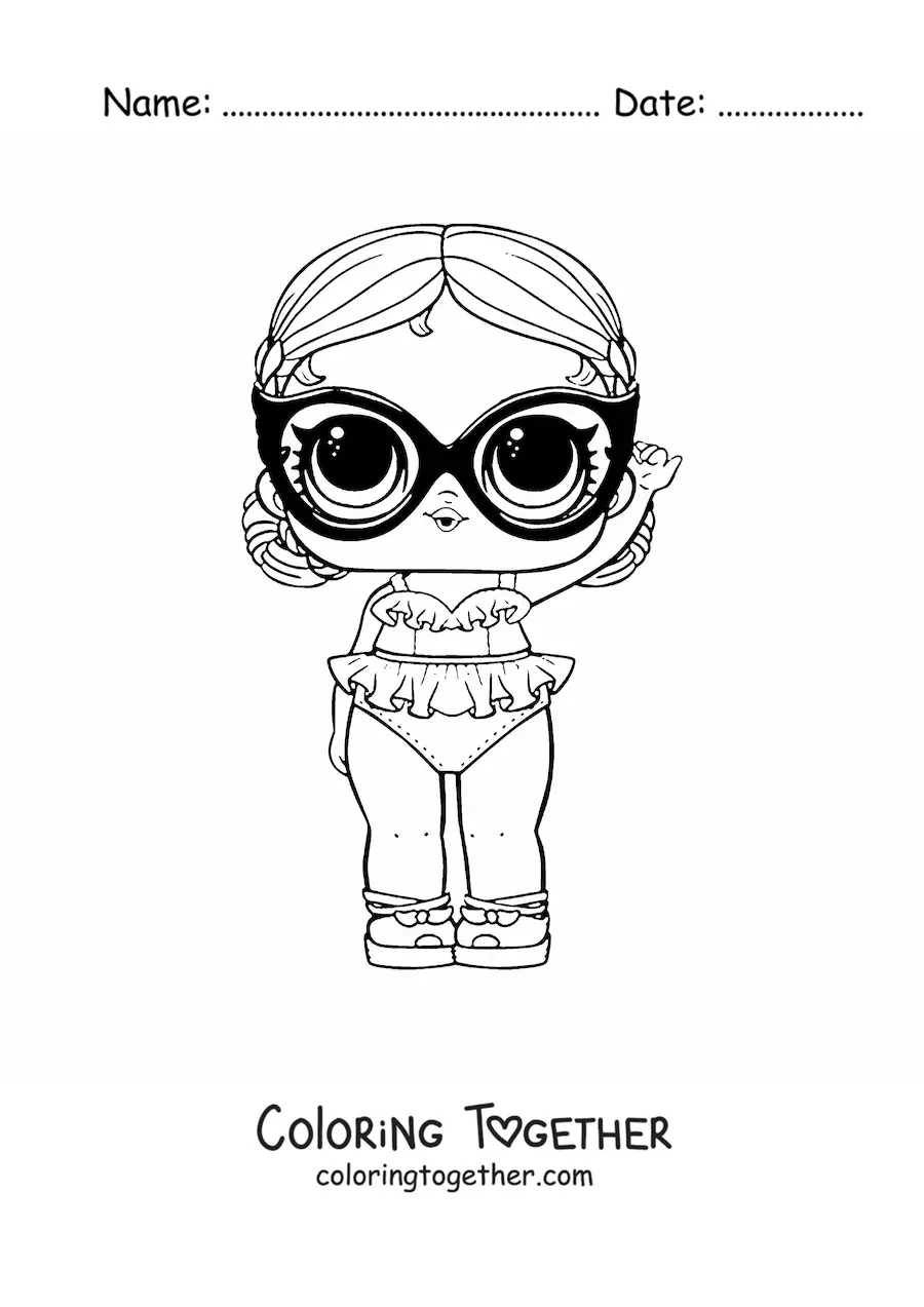 Coloring page of L.O.L. Surprise Vacay Babay