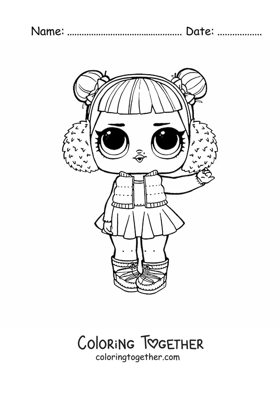Coloring page of L.O.L. Surprise Snow Angel