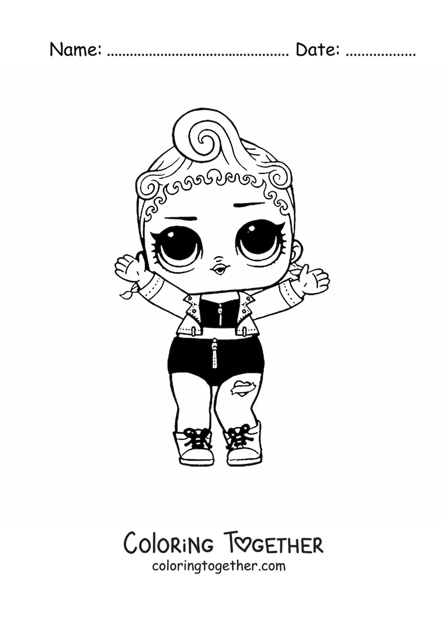 Coloring page of L.O.L. Surprise Pink Baby
