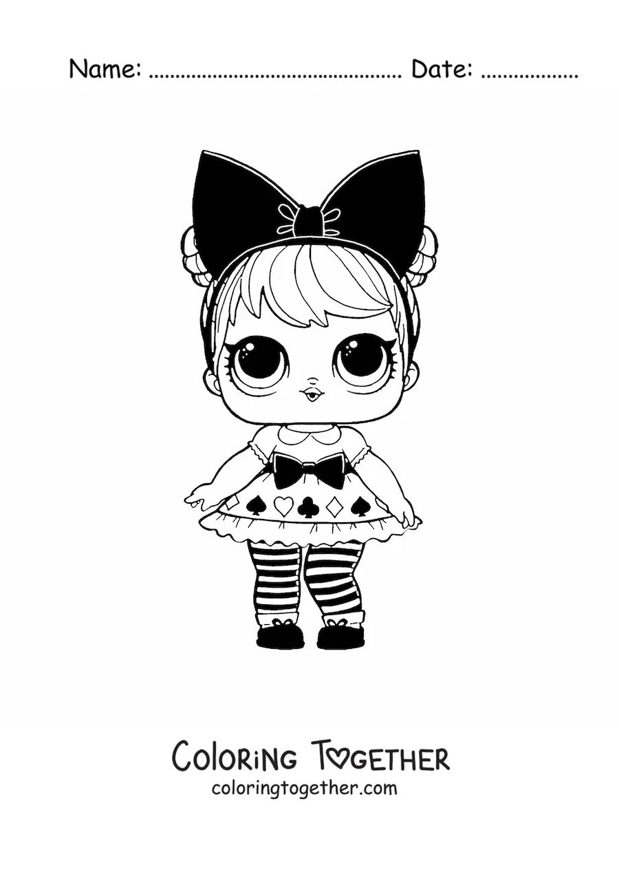 Coloring page of L.O.L. Surprise Curious Qt
