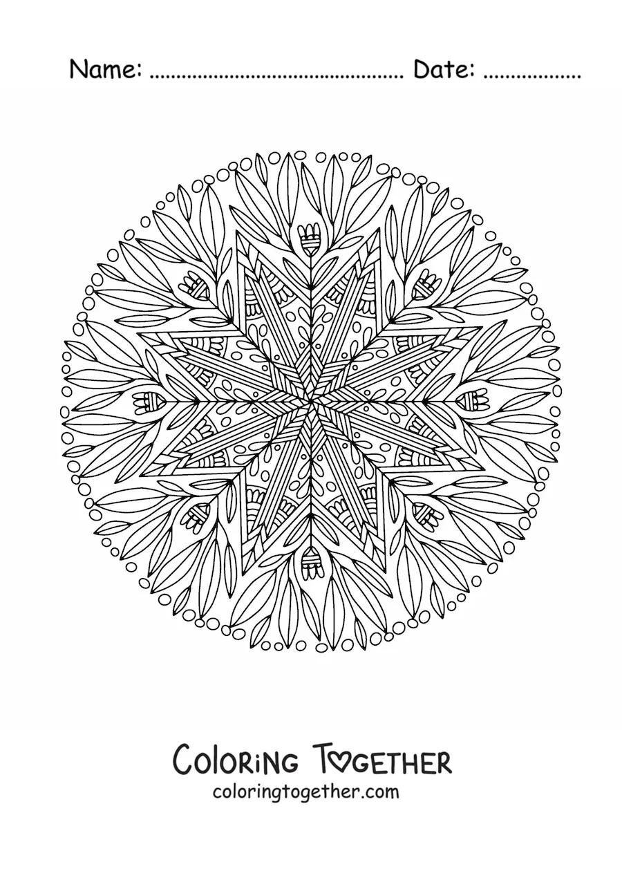 Coloring page of an abstract mandala