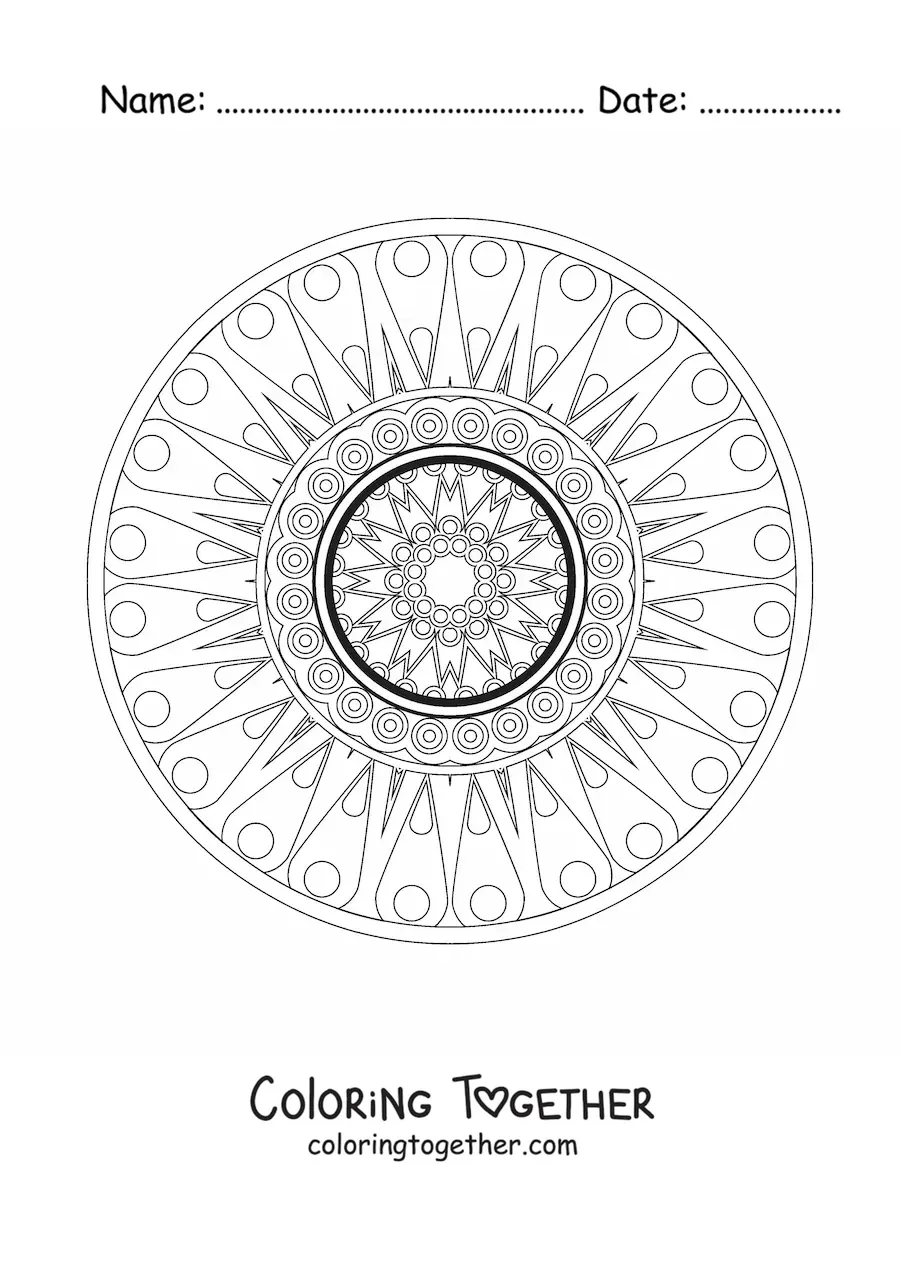 Coloring page of a mandala for adults