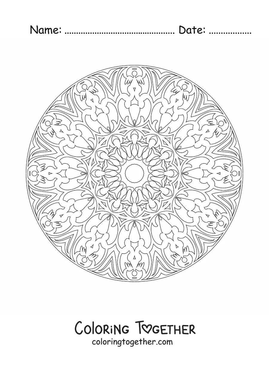 Coloring page of a mandala for adults